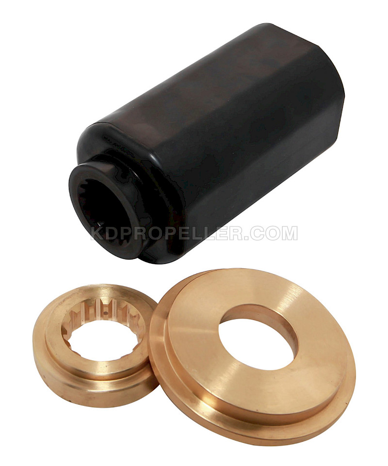 #6411-1 KDP Evinrude D-Class Ultra 7X Interchangeable Marine Propeller Rubber Hub Kit (Aluminum Alloy) - Solas RBX-125, Michigan XHS II 225